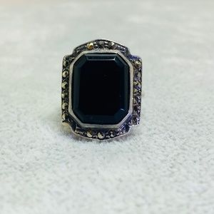 Antique Arto Deco Sterling Marcasite Ring